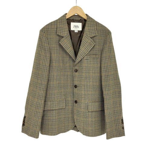 ザラ ZARA LIMITED EDITION ウールチェックブレザー メンズ 48