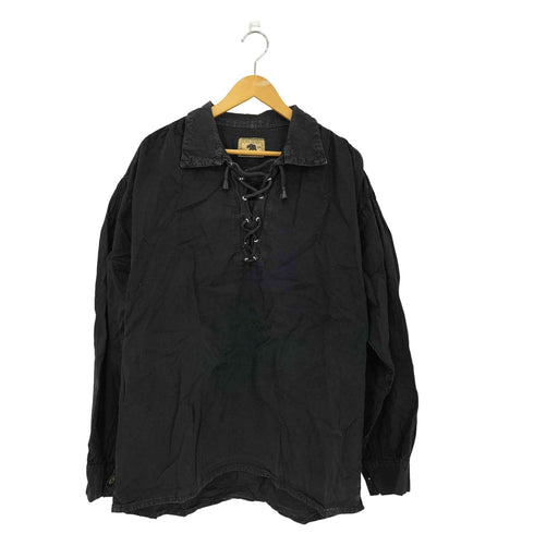 RUNN ING BERR 80-90s レースアップ シャツ プルオーバー メンズ 2XL