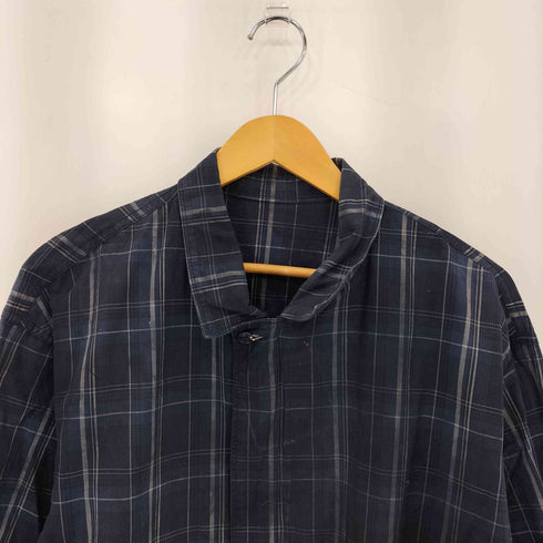 コムサデモードメン COMME CA DU MODE MEN フロントジップ チェック柄 ロングスリーブシャツ メンズ