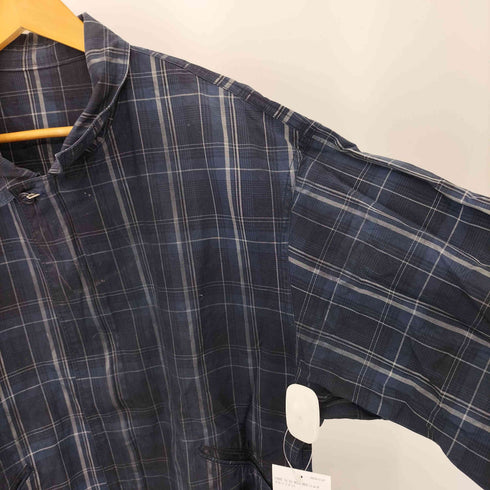 コムサデモードメン COMME CA DU MODE MEN フロントジップ チェック柄 ロングスリーブシャツ メンズ