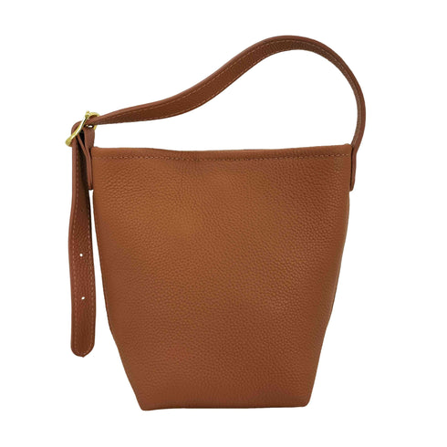 LENK シボ革 レザーハンドバッグ レディース