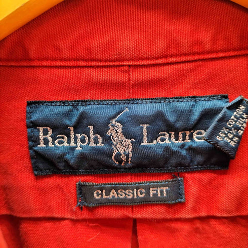 ラルフローレン RALPH LAUREN 90S CLASSIC FIT ポニー刺繍 L/S ボタンダウン オックスフォード シャツ メンズ import:L