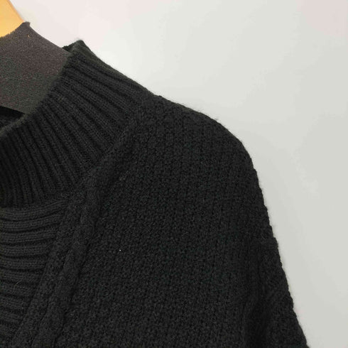 ドゥドゥ DouDou ケーブルニット×プリーツ異素材切替プルオーバー レディース FREE