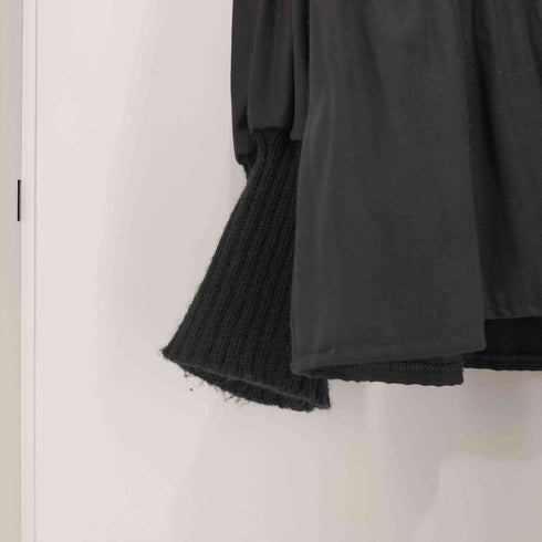 ドゥドゥ DouDou ケーブルニット×プリーツ異素材切替プルオーバー レディース FREE