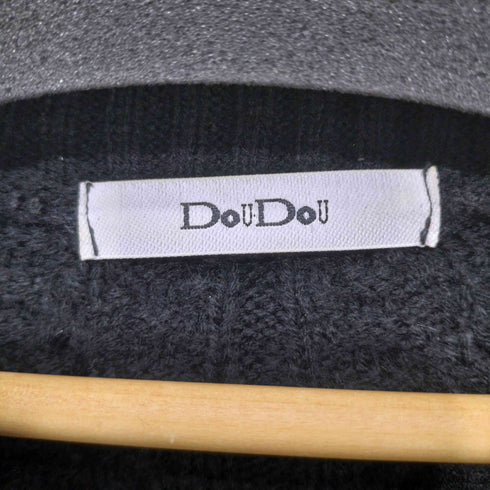 ドゥドゥ DouDou ケーブルニット×プリーツ異素材切替プルオーバー レディース FREE