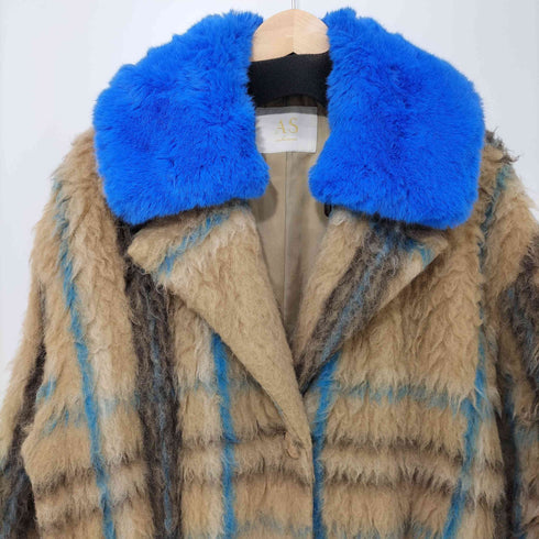 アズノゥアズ AS KNOW AS olaca オオラカ シャギーチェックCO レディース