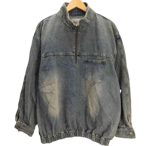 ニコアンド niko and... JEANS 25AW DENIM HALF-ZIP デニム ハーフ ジップ プルオーバー メンズ JPN:L