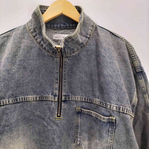 ニコアンド niko and... JEANS 25AW DENIM HALF-ZIP デニム ハーフ ジップ プルオーバー メンズ JPN:L
