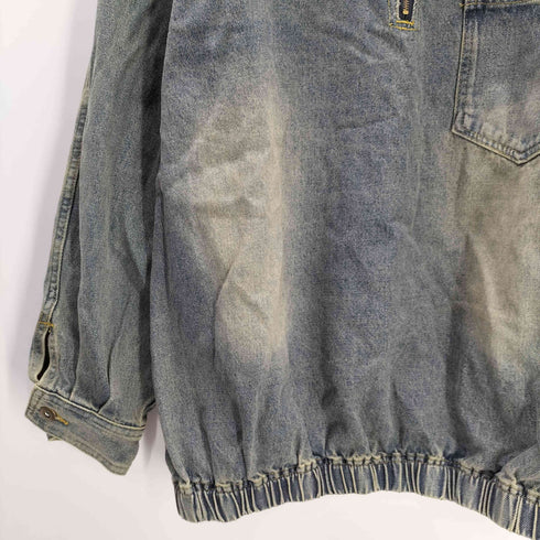 ニコアンド niko and... JEANS 25AW DENIM HALF-ZIP デニム ハーフ ジップ プルオーバー メンズ JPN:L