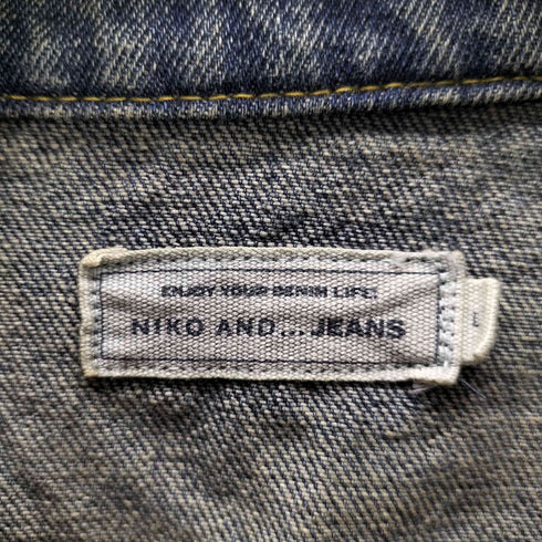 ニコアンド niko and... JEANS 25AW DENIM HALF-ZIP デニム ハーフ ジップ プルオーバー メンズ JPN:L