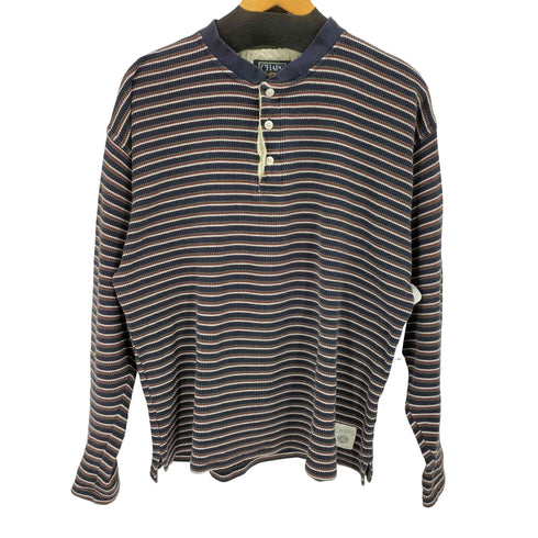 チャップスラルフローレン CHAPS RALPH LAUREN 80S ヘンリーネックボーダーL/S Tシャツ メンズ import:L