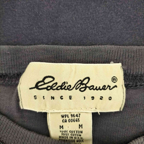 エディーバウアー Eddie Bauer 90S 白タグ クルーネックS/S Tシャツ メンズ import:M