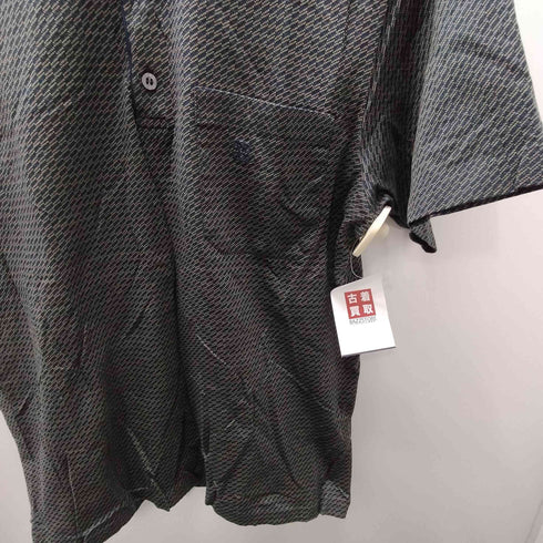 ジバンシィ GIVENCHY MADE IN ITALY イタリア製 OLD ロゴ 刺繍 総柄 S/S ポロ シャツ メンズ import:M