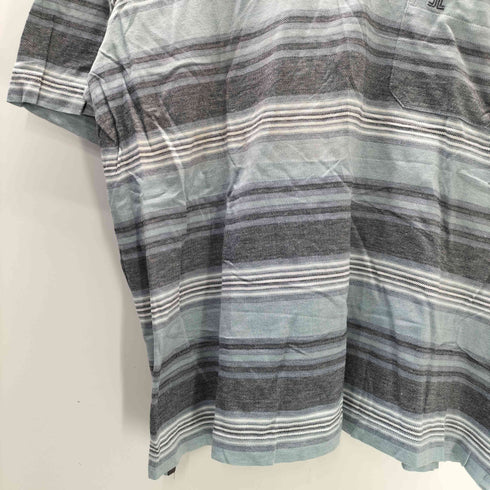 ランバンコレクション LANVIN COLLECTION ロゴ刺繍 マルチ ボーダー S/S ポロ シャツ メンズ import:M