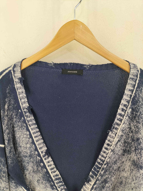 ジーナシス JEANASIS グランジ ダメージ ニット カーディガン レディース FREE