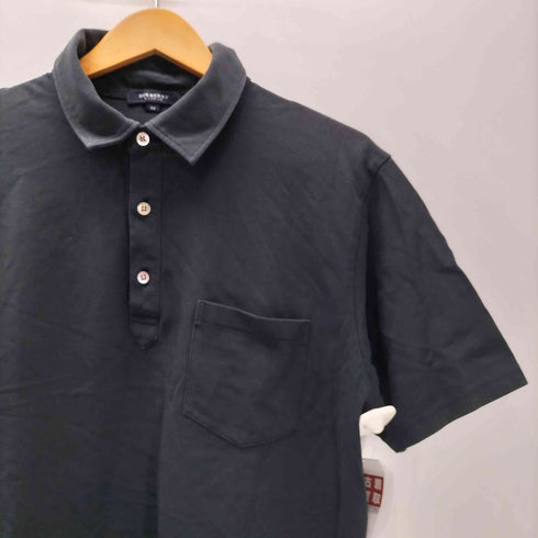 バーバリーロンドン BURBERRY LONDON 裾 ノバチェック ピスタグ S/S 鹿の子 ポロ シャツ メンズ import:M