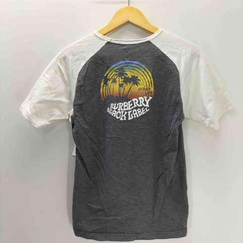 バーバリーブラックレーベル BURBERRY BLACK LABEL ロゴ刺繍 バックプリント S/S ラグラン Tシャツ メンズ 2