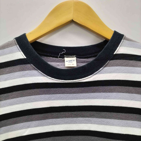 アヴィレックス AVIREX S/S ボーダー クルーネック Tシャツ メンズ 40