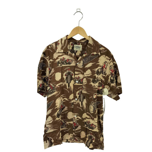 オールドクロウ OLD CROW BLACKBIRD – S/S SHIRTS 総柄 レーヨン 半袖シャツ メンズ S