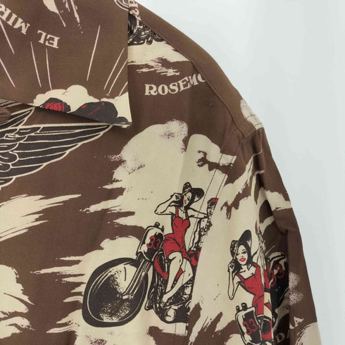 オールドクロウ OLD CROW BLACKBIRD – S/S SHIRTS 総柄 レーヨン 半袖シャツ メンズ S