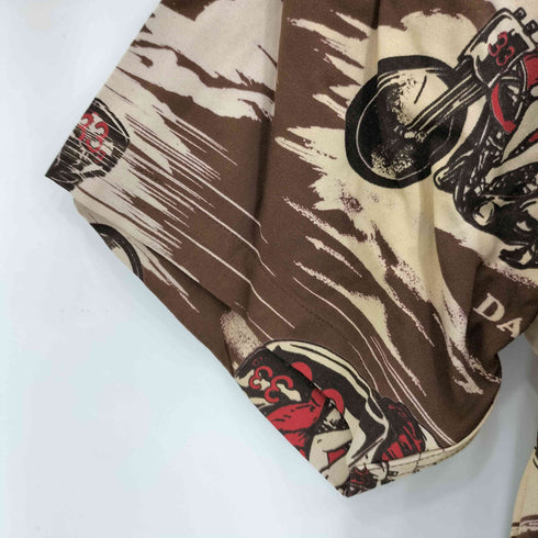 オールドクロウ OLD CROW BLACKBIRD – S/S SHIRTS 総柄 レーヨン 半袖シャツ メンズ S