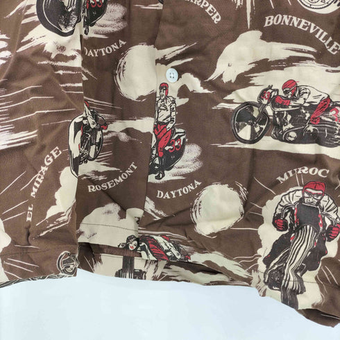 オールドクロウ OLD CROW BLACKBIRD – S/S SHIRTS 総柄 レーヨン 半袖シャツ メンズ S