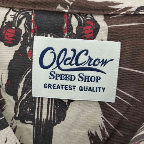 オールドクロウ OLD CROW BLACKBIRD – S/S SHIRTS 総柄 レーヨン 半袖シャツ メンズ S