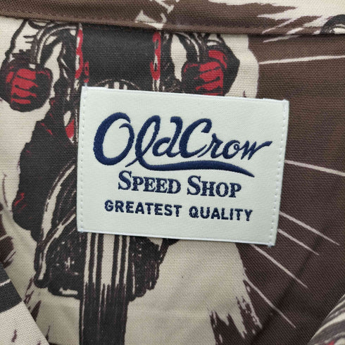 オールドクロウ OLD CROW BLACKBIRD – S/S SHIRTS 総柄 レーヨン 半袖シャツ メンズ S