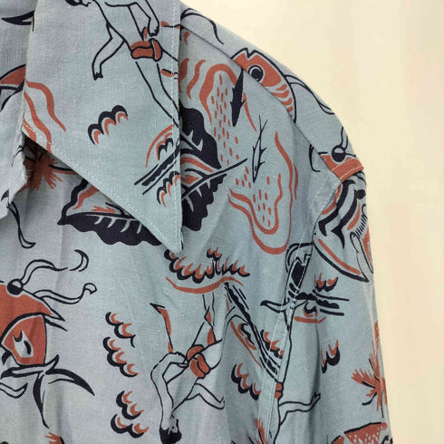 バイグラッドハンド BY GLADHAND SEA ISLAND - L/S COVERALL SHIRTS 総柄 ロングスリーブシャツ メンズ M