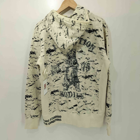 アヴィレックス AVIREX 刺繍 ワッペン 総柄 ジップパーカー メンズ JPN:L