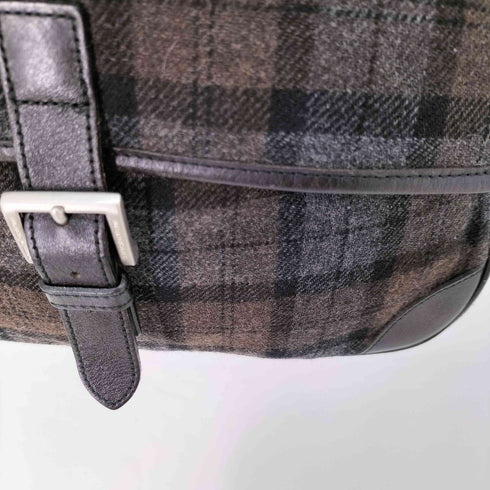 バーバリーブルーレーベル BURBERRY BLUE LABEL レザー切替 チェック ショルダーバッグ レディース