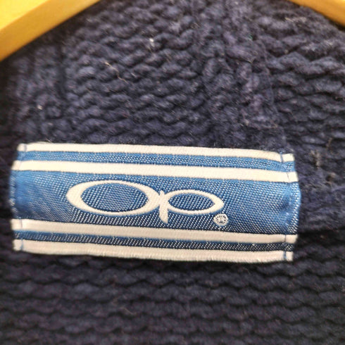 オーシャンパシフィック Ocean Pacific 90s ワンポイント バイカラー ラグラン ジップアップ ニットパーカー メンズ JPN:M