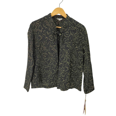 MADAM RITUKO マダムリツコ シルク混 ラメ 総柄 チャイナシャツ レディース JPN:M