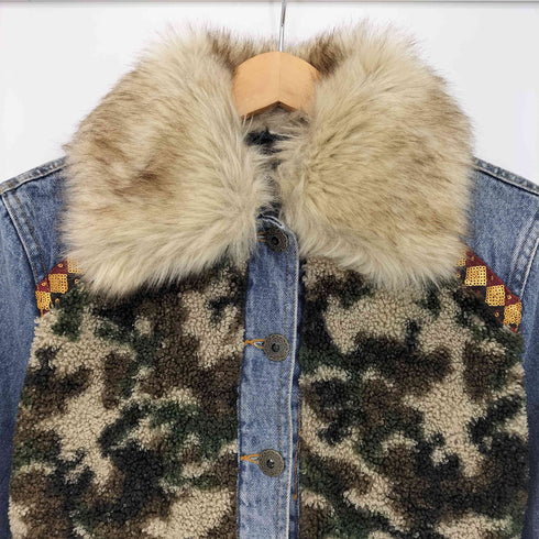 デシグアル Desigual Denim jacket with faux fur collar レディース 36
