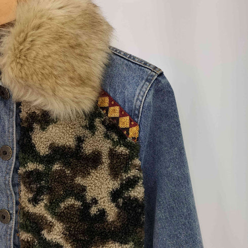 デシグアル Desigual Denim jacket with faux fur collar レディース 36