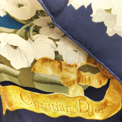 クリスチャンディオール Christian Dior スズラン柄 大判 スカーフ レディース