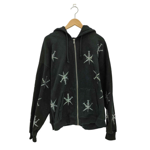 アンノウン UNKNOWN Dagger Rhinestone Zip Hoodie メンズ import:L