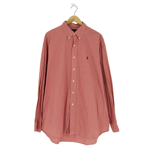 ラルフローレン RALPH LAUREN 90S BLAIRE ポニー刺繍 チェック柄 ボタンダウンシャツ メンズ import:XL