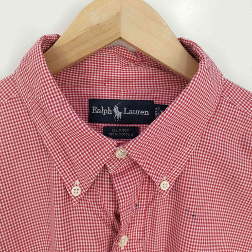 ラルフローレン RALPH LAUREN 90S BLAIRE ポニー刺繍 チェック柄 ボタンダウンシャツ メンズ import:XL