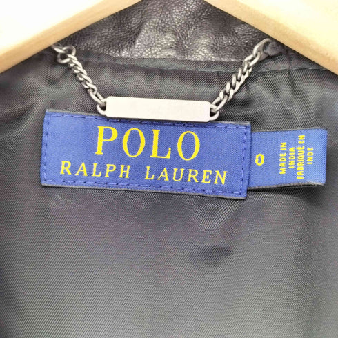 ポロラルフローレン POLO RALPH LAUREN シープレザー ダブルライダースジャケット レディース 0