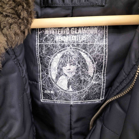 ヒステリックグラマー HYSTERIC GLAMOUR 00S N3B 初期モデル PRIMALOFT フェイクファー ワッペン 中綿 フライト モッズコート レディース