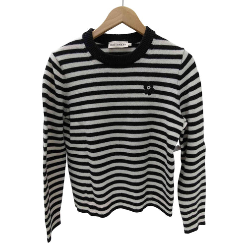 マリメッコ marimekko ロゴ 刺繍 ウール ナイロン ボーダー ニット セーター レディース import:M