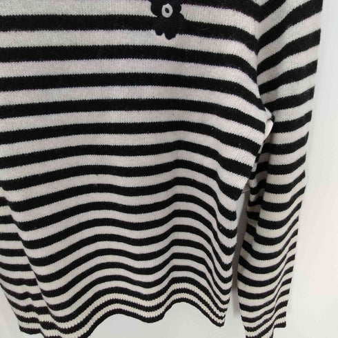 マリメッコ marimekko ロゴ 刺繍 ウール ナイロン ボーダー ニット セーター レディース import:M