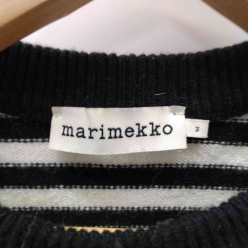 マリメッコ marimekko ロゴ 刺繍 ウール ナイロン ボーダー ニット セーター レディース import:M