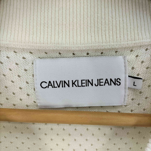 カルバンクラインジーンズ Calvin Klein Jeans ロゴ刺繍 マルチカラー S/S クルーネック ニットセーターL レディース import:L