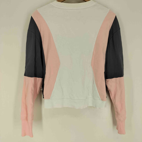 カルバンクラインジーンズ Calvin Klein Jeans ロゴプリント 切替 マルチカラー L/S クルーネック スウェット レディース import:M