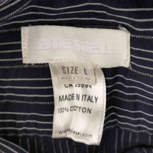 ディーゼル DIESEL イタリア製 S/Sストライプシャツ メンズ import:L