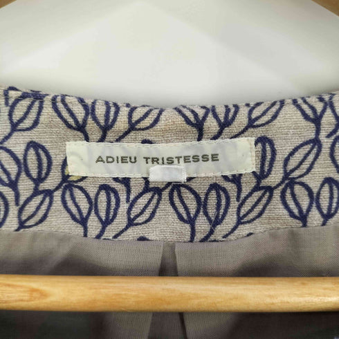 コンジェペイエアデュートリステス conges payes ADIEU TRISTESSE コットンリネン リーフ リボン付きコート レディース JPN:38