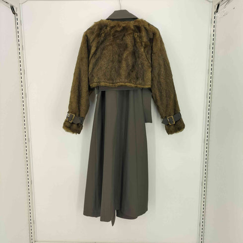 ムルーア MURUA 23aw フェイクファーベルテットロングコート レディース FREE