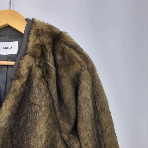 ムルーア MURUA 23aw フェイクファーベルテットロングコート レディース FREE